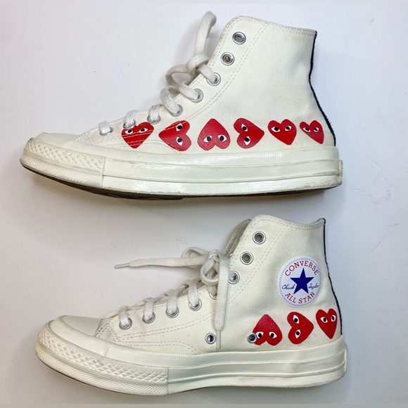 Comme Des Garcons PLAY X Chuck 70 Heart High Top Unisex  Sneaker  M7/WMN9 - Picture 4 of 17